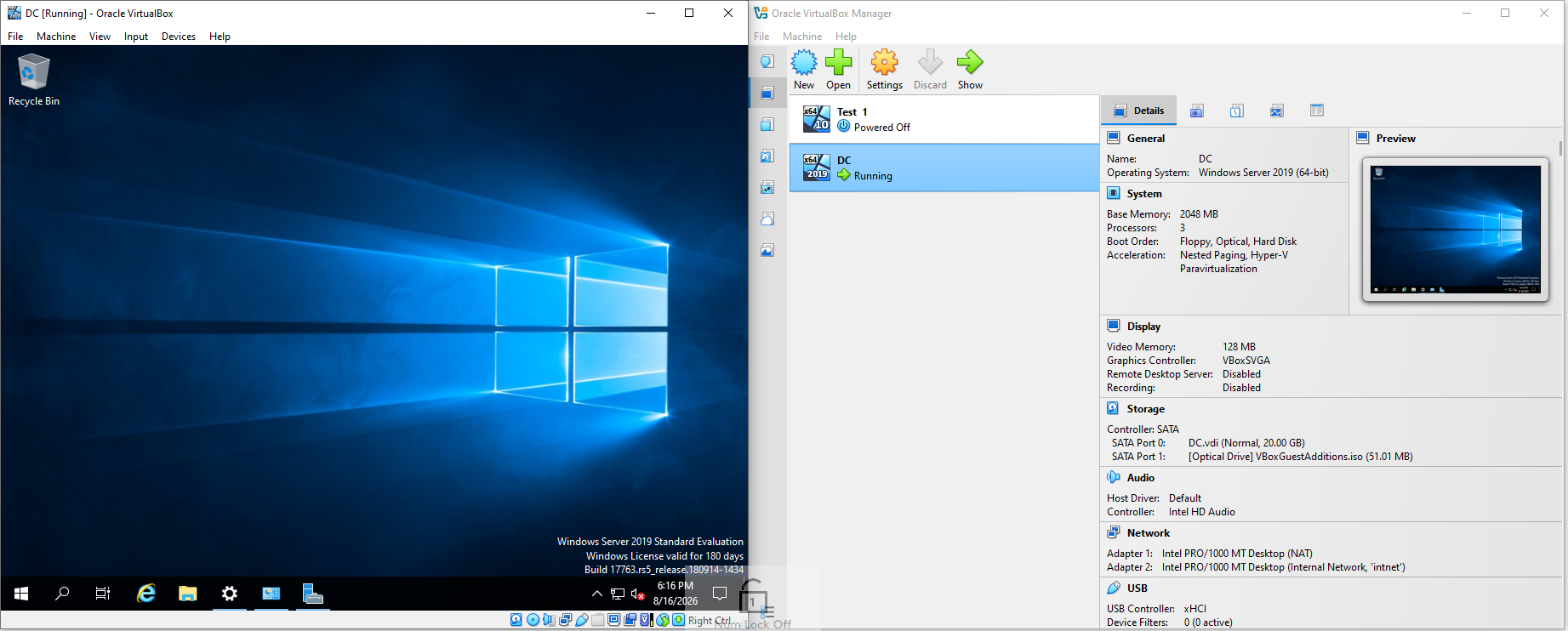 Domain Controller VM Configuration