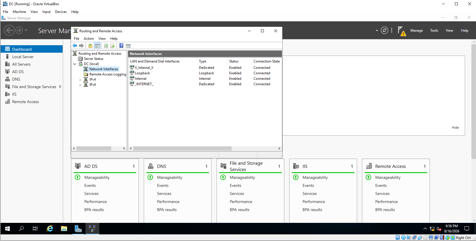 Routing, Remote Access & NAT Configuration