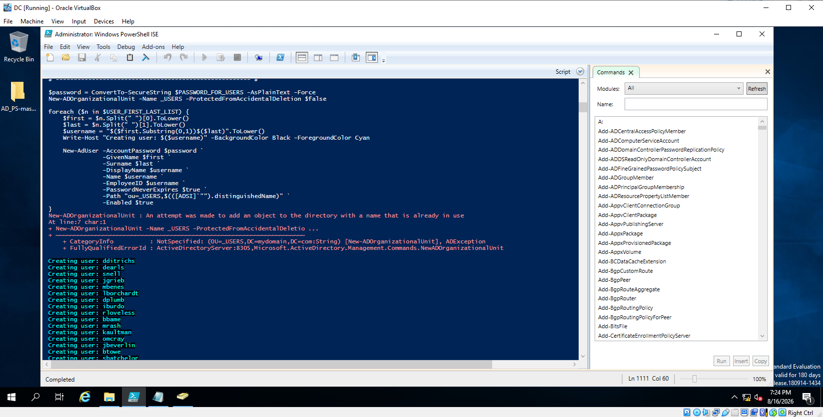 PowerShell Automated Bulk User Provisioning