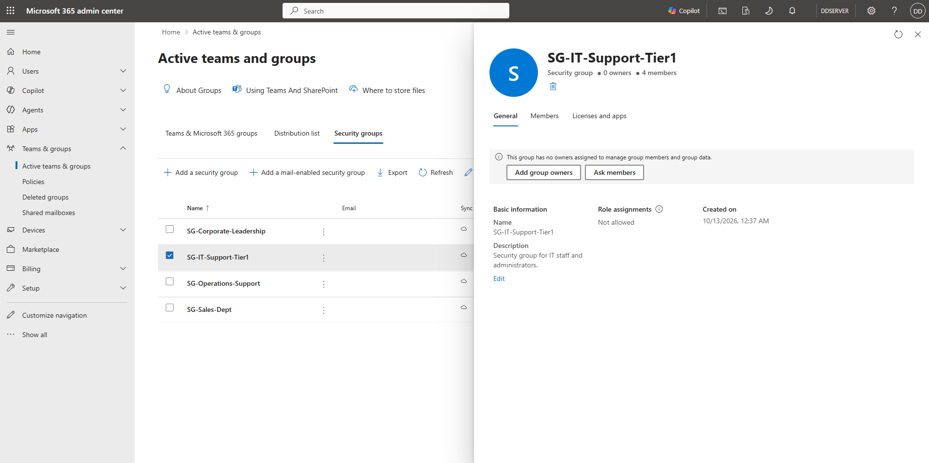 Security Group Creation